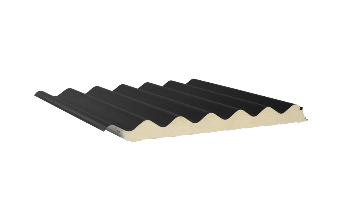 Dakpaneel - Golf - 43 mm - Antraciet Mat